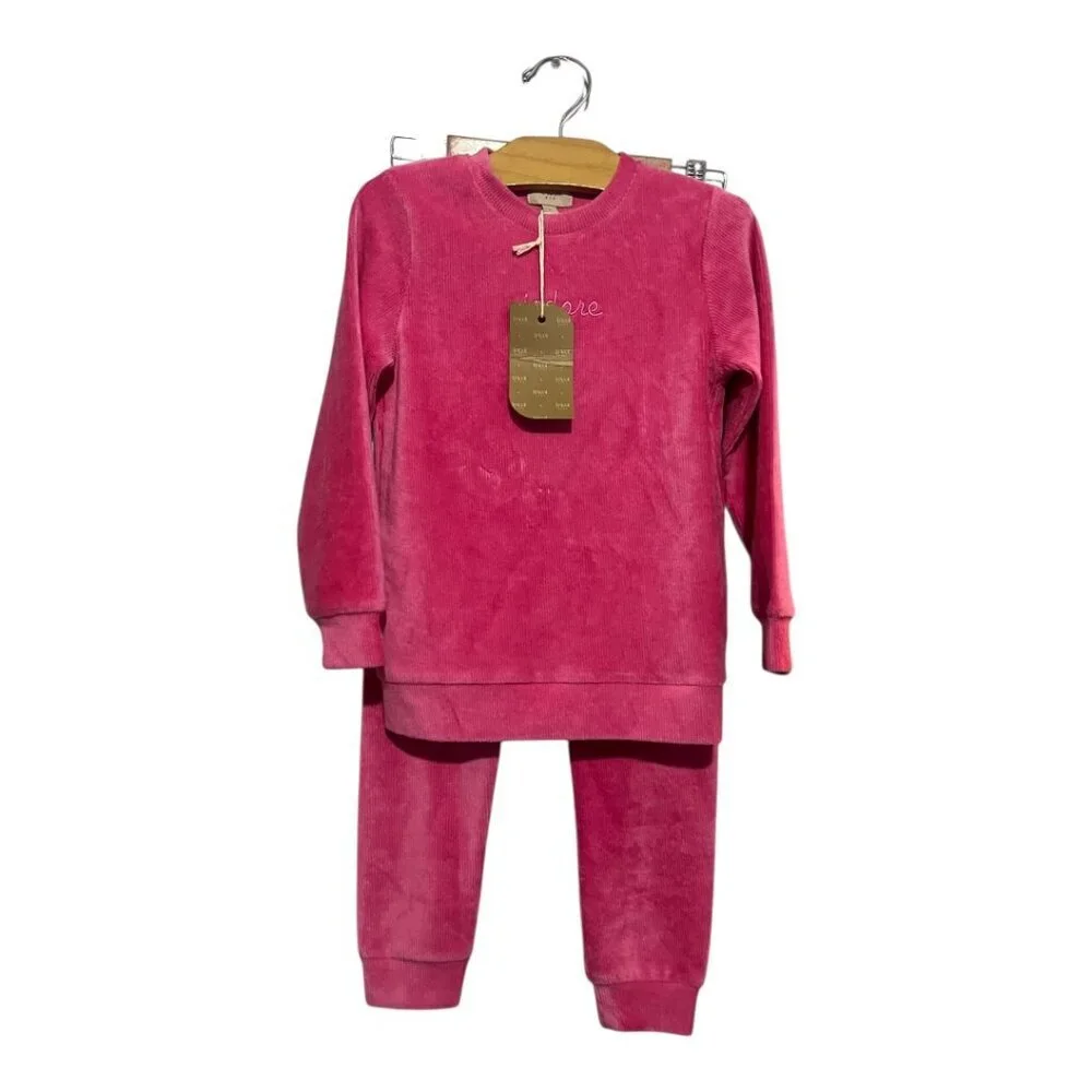 Tricot Kid Girls Pajama Set Pink Shirt Pants Cotton Blend Brand New